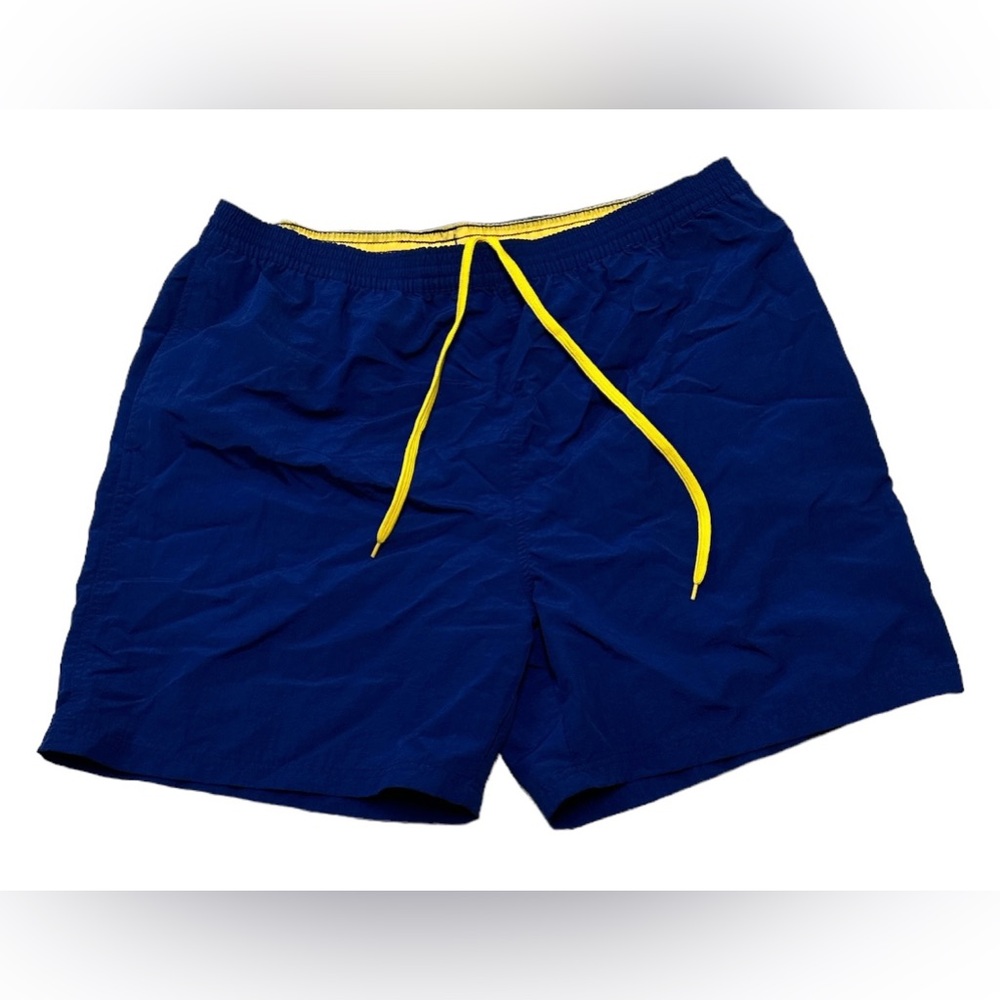 Sand N Sun Men’s Swim Trunks XL 40/42 Blue Yellow Shorts Causal Board Shorts